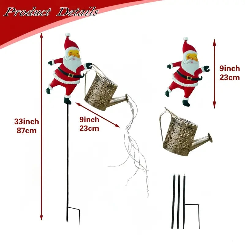 New Santa Claus Lantern Solar Luminous Water Bottle Hollow Outdoor Courtyard Decoration Metal Craft