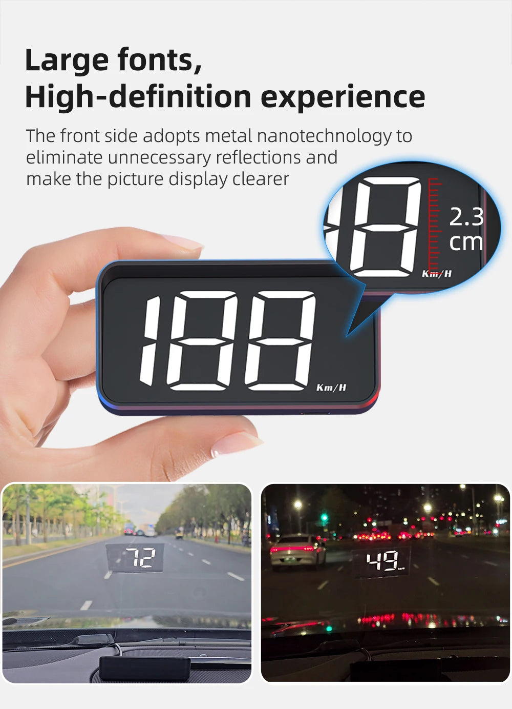 M2 GPS for HUD Car Auto Digital Speedometer Accessories Head-Up Display Auto Electronics Projector Display White Green Light LED